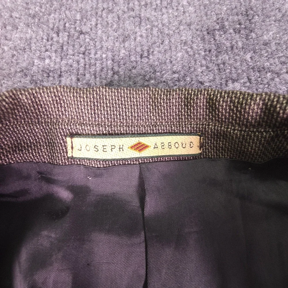 Joseph Abboud Suit Mens 46XL Brown 39x33 Pants Pleated‎ Micro Houndstooth Wool